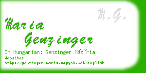 maria genzinger business card